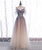 Elegant A Line Spaghetti Straps Tulle Long Prom Dress With Lace Appliques YZ211017