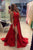 A-Line V-Neck Floor-Length Split Front Prom Dress, Evening Dress YZ211038
