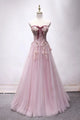 A-Line Sweetheart Tulle Long Prom Dress With Lace YZ211021