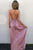 Sexy A-Line V-Neck Satin Prom Dress With Split, Evening Dress YZ211068