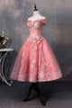 A-line Off the Shoulder Short Prom Dresses With Appliques Prom Dress YZ211005