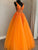 A Line V Neck Orange Lace Prom Dresses, Long Formal Graduation Dresses LO1023