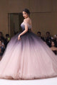 Unique Ball Gown Off-the-shoulder Sweep Train Sleeveless Ombre Long Tulle Prom Dress Evening Dresses OHC113 | Cathyprom
