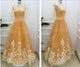 Chic A-line Bateau Applique Floor Length Sleeveless Long Tulle Prom Dresses Evening Dress OHC281 | Cathyprom
