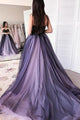 A-line Sweetheart Sweep Train Sleeveless Long Tulle Prom Dress Formal Gowns Evening Dress OHC293 | Cathyprom