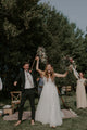 Exquisite Lace Wedding Dress Sexy V-Neck Modest Tulle Wedding Dress Gown CA2302|CathyProm