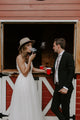 Exquisite Lace Wedding Dress Sexy V-Neck Modest Tulle Wedding Dress Gown CA2302|CathyProm