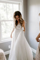Exquisite Lace Wedding Dress Sexy V-Neck Modest Tulle Wedding Dress Gown CA2302|CathyProm