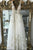 A line 3D Flowers Deep V Neck Ivory Straps Wedding Dresses Simple Boho Bridal Gowns CP619