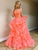 A-Line Pink Long Prom Dress With Ruffles Appliques, Evening Dress CMS211170