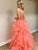 A-Line Pink Long Prom Dress With Ruffles Appliques, Evening Dress CMS211170
