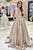 Ball Gown V Neck Sleeveless Long Satin Prom Dress Simple Evening Dresses OHC512 | Cathyprom
