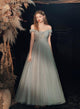 Shiny A-Line Sweetheart Tulle Off Shoulder Long Prom Dress, Evening Dresses YZ211043