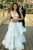 Beautiful Sweet A Line V Neck Sky Blue Ruffles Sleeveless Long Lace Prom Dress OHC408  | Cathyprom