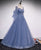 A-Line Long Sleeves Sweetheart Tulle Long Prom Dress With Beading, Evening Dress YZ211049