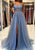 Blue V-Neck Tulle Long Prom Dress With Beads, Evening Dress YZ211072