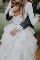 Ball Gown Simple Wedding Dress Sexy Open Back Long Sleeve Modest Wedding Dress Bridal Gown CA050|CathyProm