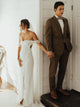 Cap Sleeve Sweetheart Lace Wedding Dress with Slit Bohemian Wedding Dress Mermaid CA061|CathyProm