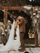 Cap Sleeve Sweetheart Lace Wedding Dress with Slit Bohemian Wedding Dress Mermaid CA061|CathyProm