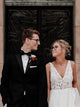 Sexy Sheer V-Neck Vintage Wedding Dress Open Back A-Line Wedding Dress Bridal Gown CA063|CathyProm