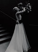 Sexy Sheer V-Neck Vintage Wedding Dress Open Back A-Line Wedding Dress Bridal Gown CA063|CathyProm