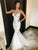 Sexy V-neck Trumpet Mermaid Wedding Dress Open Back Lace Wedding Dress Bridal Gown CA065|CathyProm