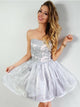 Popual Strapless Short Homecoming Dress Chic Embroidery Prom Party Dress CA2101|CathyProm