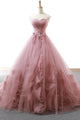 Ball Gown Sweetheart Appliques Blush Prom Dress Tulle Long Prom Evening Dress CAP51236|CathyProm