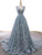 Double Neck Unique Lace Prom Dress Long A Line Prom Evening Dress CAP51242|CathyProm