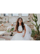 Two Piece Simple Wedding Dress Ruffle Modest Tulle Rustic Wedding Dress Bridal Gown CP029|CathyProm