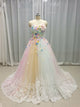 Ball Gown Sweetheart Colorful Prom Dress Beautiful Appliques Prom/Evening Gown CSM1512|CathyProm