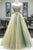 Two Piece Halter Beaded Prom Dress A Line Unique Tulle Prom Evening Dress CTB1612|CathyProm