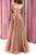 Cap Sleeves V Neck Open Back Champagne Lace Long Prom Dress, Evening Dress CMS211156