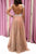 Cap Sleeves V Neck Open Back Champagne Lace Long Prom Dress, Evening Dress CMS211156
