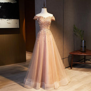 Off The Shoulder Sweetheart Long Prom Dress With Sequins And Beadings YZ211045