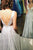 Charming A Line V Neck Backless Sequins Long Satin Prom Dress Evening Dresses OHC509 | Cathyprom