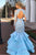 Charming Sky Blue Lace Long Sleeve Mermaid Open Back Formal Prom Dress Evening Dress OHC410 | Cathyprom