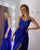 Cheap A Line Floor Length Applique Slit Royal Blue Prom Dress Evening Dress OHC457 | Cathyprom