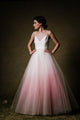 Chic Ombre A Line Prom Dress Long Sleeveless Tulle Cheap Prom Dress OHC453 | Cathyprom