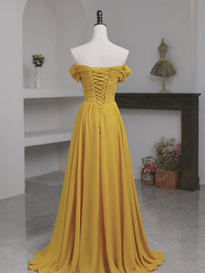 A-Line Off-The-Shoulder Chiffon  Sweetheart Long Prom Dress, Evening Dress YZ211044