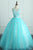 Cute A Line V Neck Blue Tulle 3D Flower Long Sweet Prom Dresses OHC488 | Cathyprom