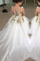 Cheap Cute Long Sleeve Tulle Flower Girl Dresses with Flowers OHR016 | Cathyprom