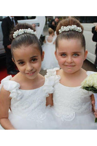 Cute  Tulle Backless Flower Girl Dresses  Pearl Lace Baby Dresses OHR014 | Cathyprom