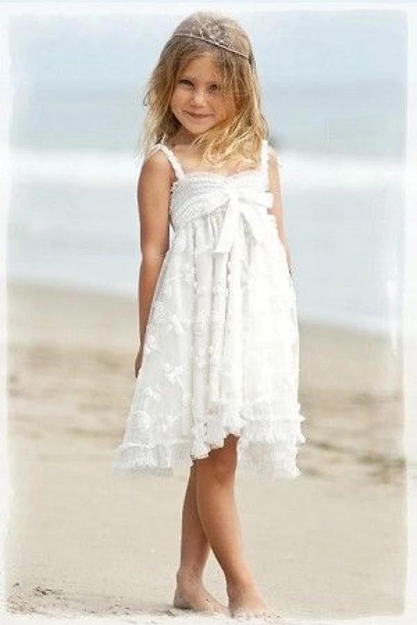 Cute Spaghetti Straps Sleeveless Bowknot Lace Beach Flower Girl Dresse cathyprom Cute Spaghetti Straps Sleeveless Bowknot Lace Beach Flower Girl Dresse cathyprom