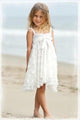 Cute Spaghetti Straps Sleeveless Bowknot Lace Beach Flower Girl Dresses OHR012 | Cathyprom