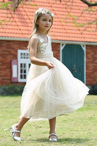 Cute Sleeveless Sweetheart Sequins Tulle Straps Flower Girl Dresses OHR011 | Cathyprom