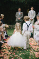  Cute Sleeveless Ivory Ankle Length Tulle Bowknot Flower Girl Dresses OHR010 | Cathyprom