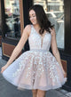A Line Lace Appliques Sashes Beaded Homecoming Dresses Tulle Short Prom Party Gown DKL1120|CathyProm