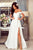 Elegant A Line Off The Shoulder Floor Length Prom Dress Split Evening Dress OHC460