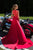 Elegant A Line Red See Through Back Long V Neck Prom Dresses Evening Dresses OHC486 | Cathyprom